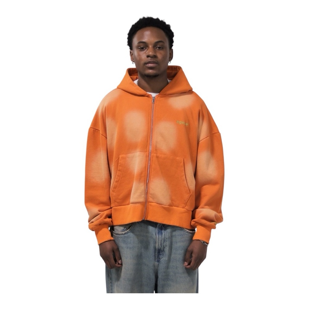 AGAPE SCRIPT MEN  HOODIE Orange size L 100 Cotton Street Wear Relax NWOT Unisex